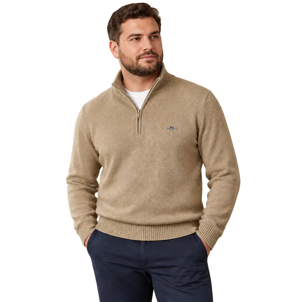 Big & Tall Gant 1/4 Zip Knitted Sweatshirt