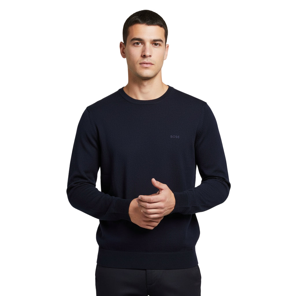 Boss Black Crew Neck Knitted Sweatshirt