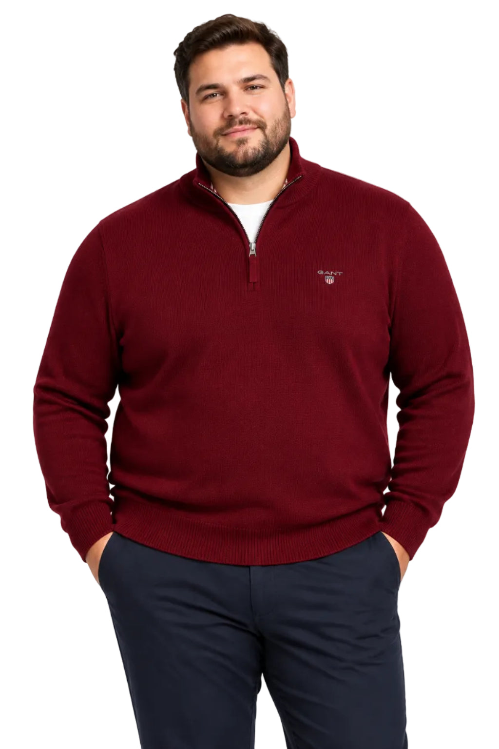 Big & Tall Gant 1/4 Zip Knitted Sweatshirt