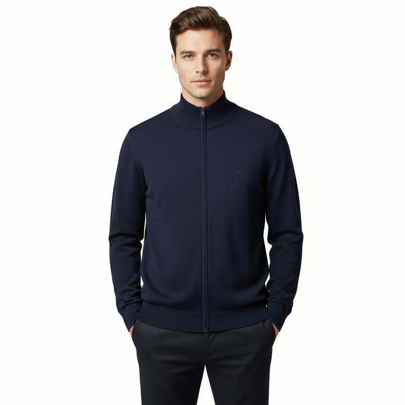 Boss Black Full Zip Knitted Sweatshirt