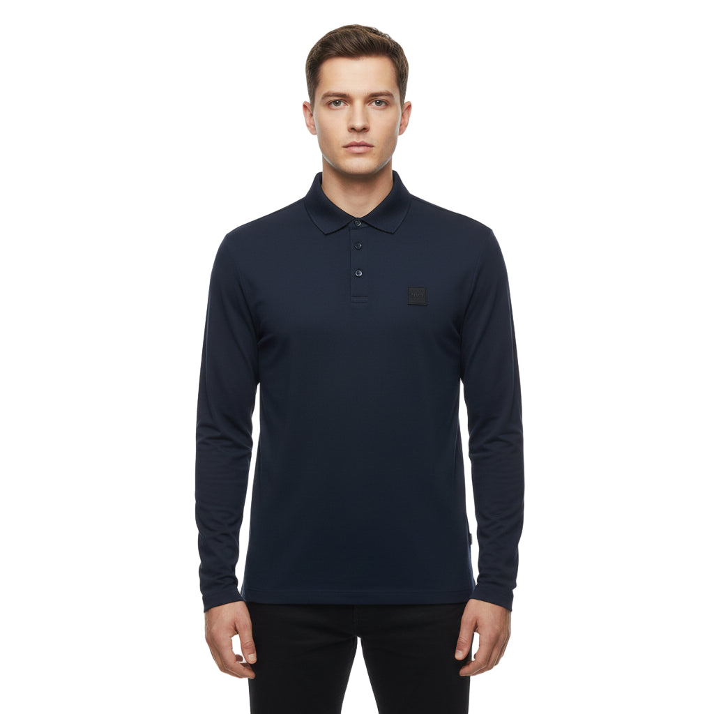 Boss Black Regular Fit Long Sleeve Polo Shirt