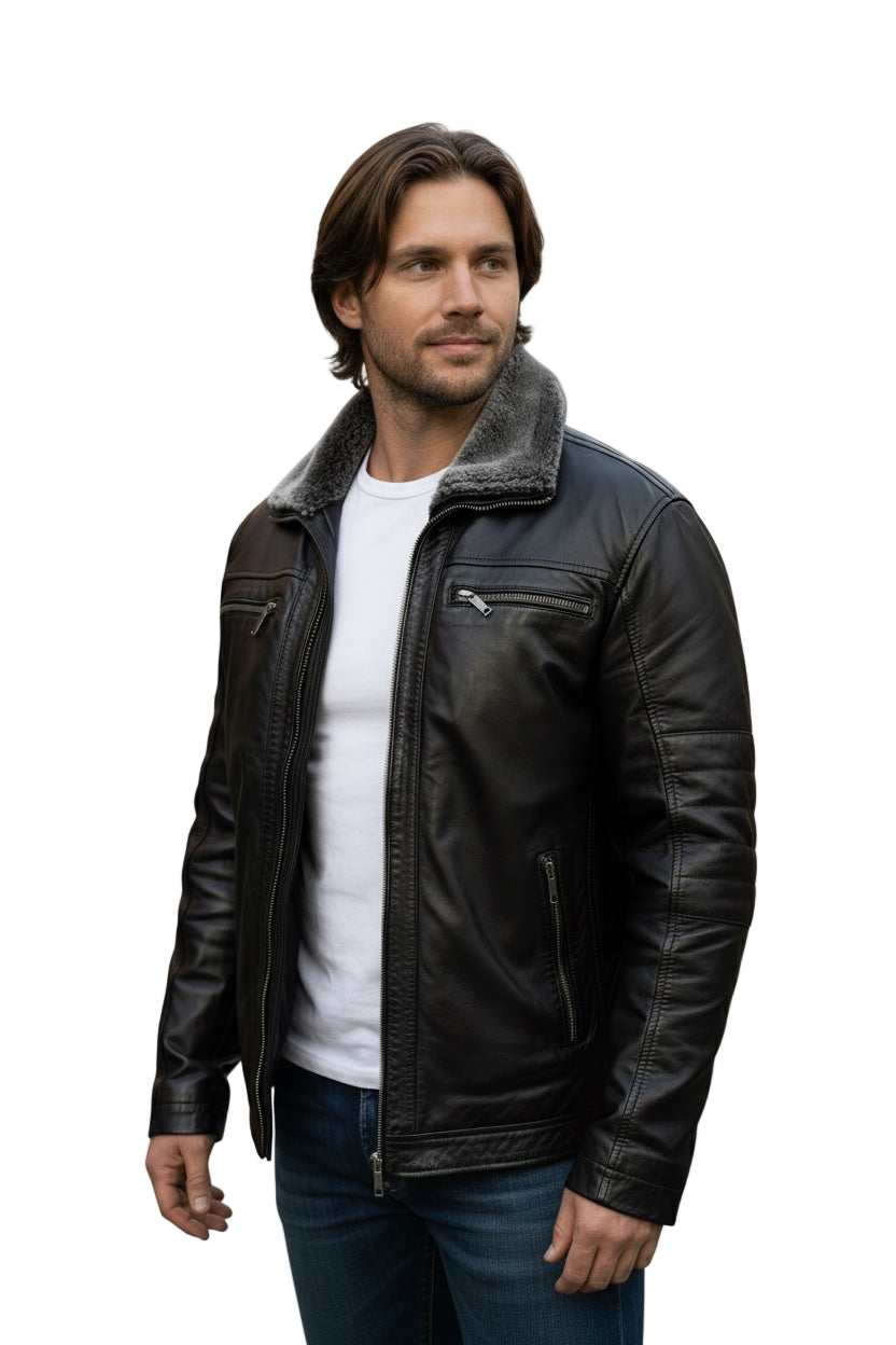 Bugatti Leather Bomber Jacket