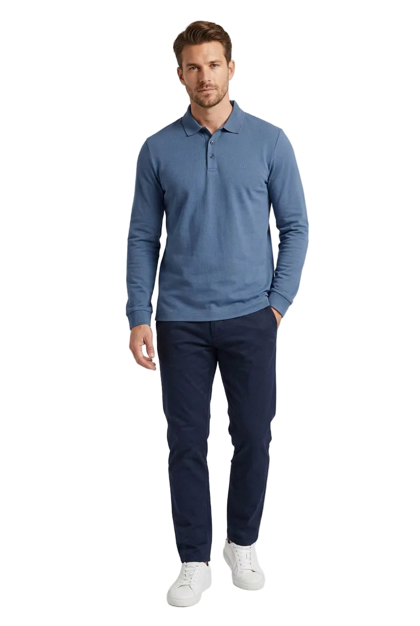 Boss Black Regular Fit Long Sleeve Polo Shirt