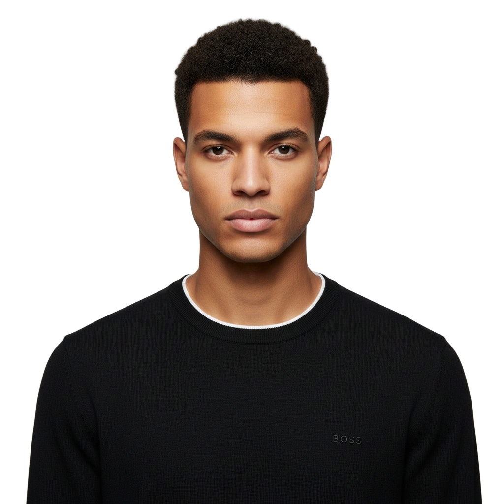 Boss Black Crew Neck Knitted Sweatshirt