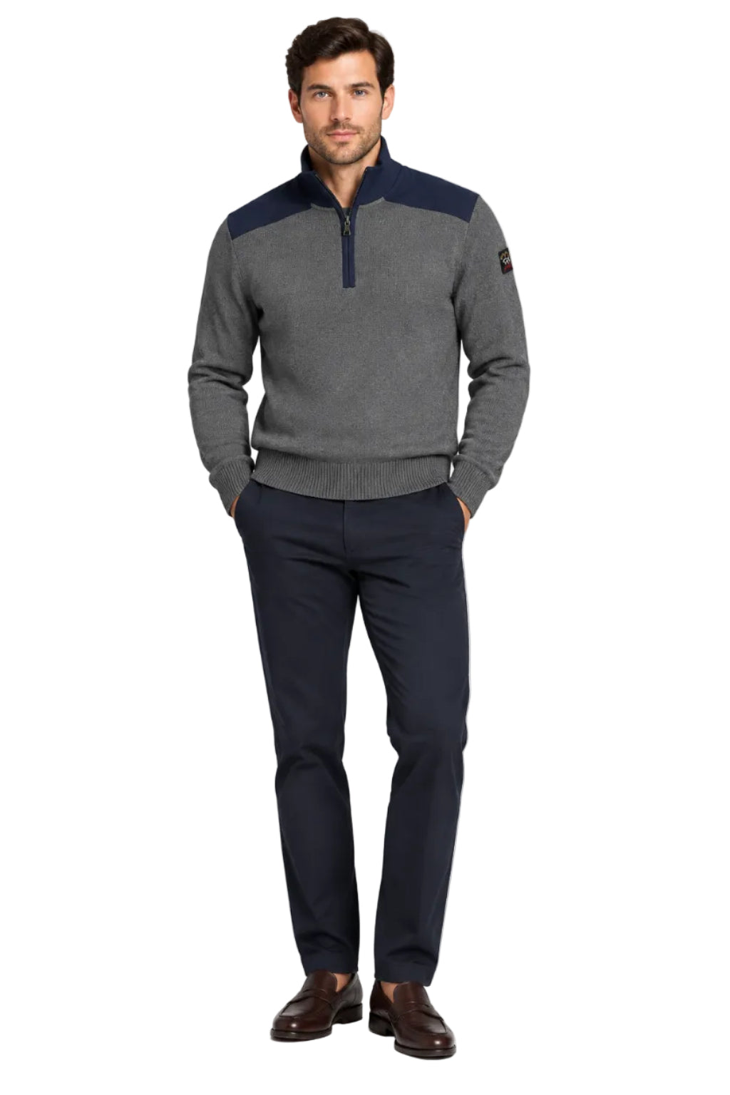 Big & Tall Paul & Shark 1/4 Zip Knitted Sweatshirt