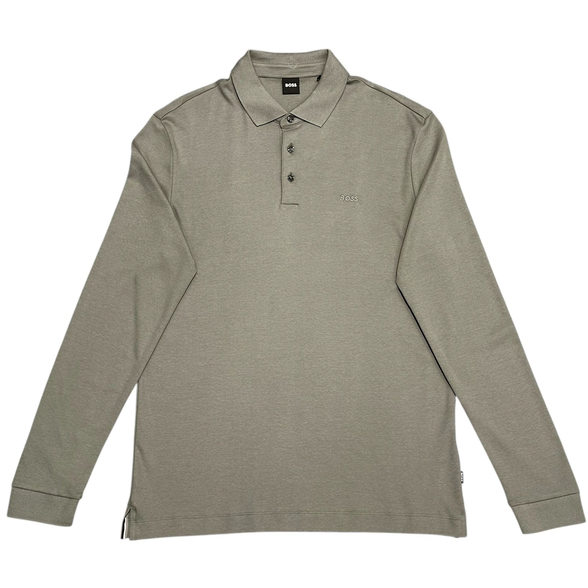 Big & Tall Boss Black Regular Fit Long Sleeve Polo Shirt