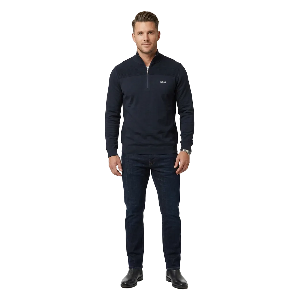 Boss Green 1/4 Zip Knitted Sweatshirt