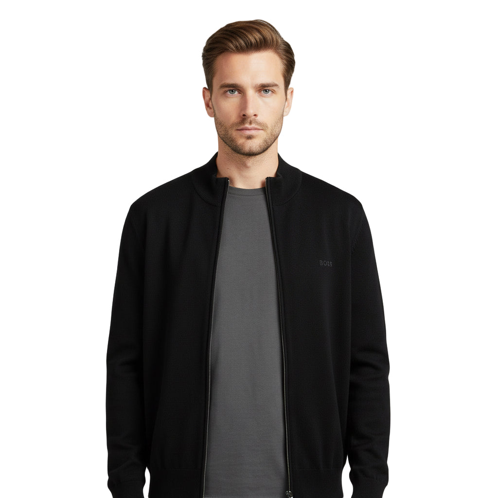 Boss Black Full Zip Knitted Sweatshirt