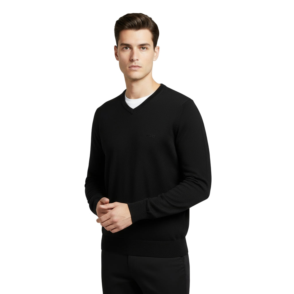 Boss Black V-Neck Knitted Sweatshirt