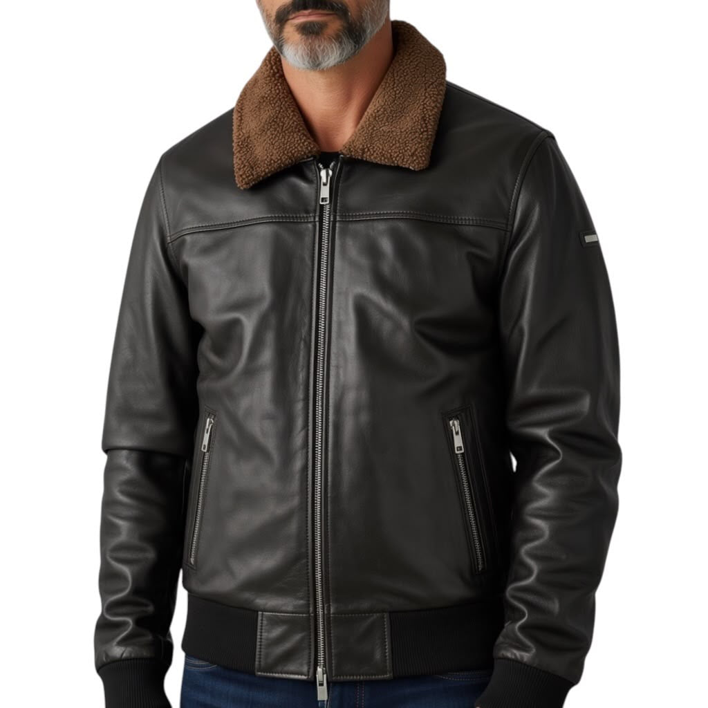 Bugatti Leather Bomber Jacket