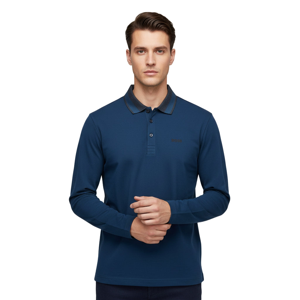 Boss Green Regular Fit Long Sleeve Polo Shirt