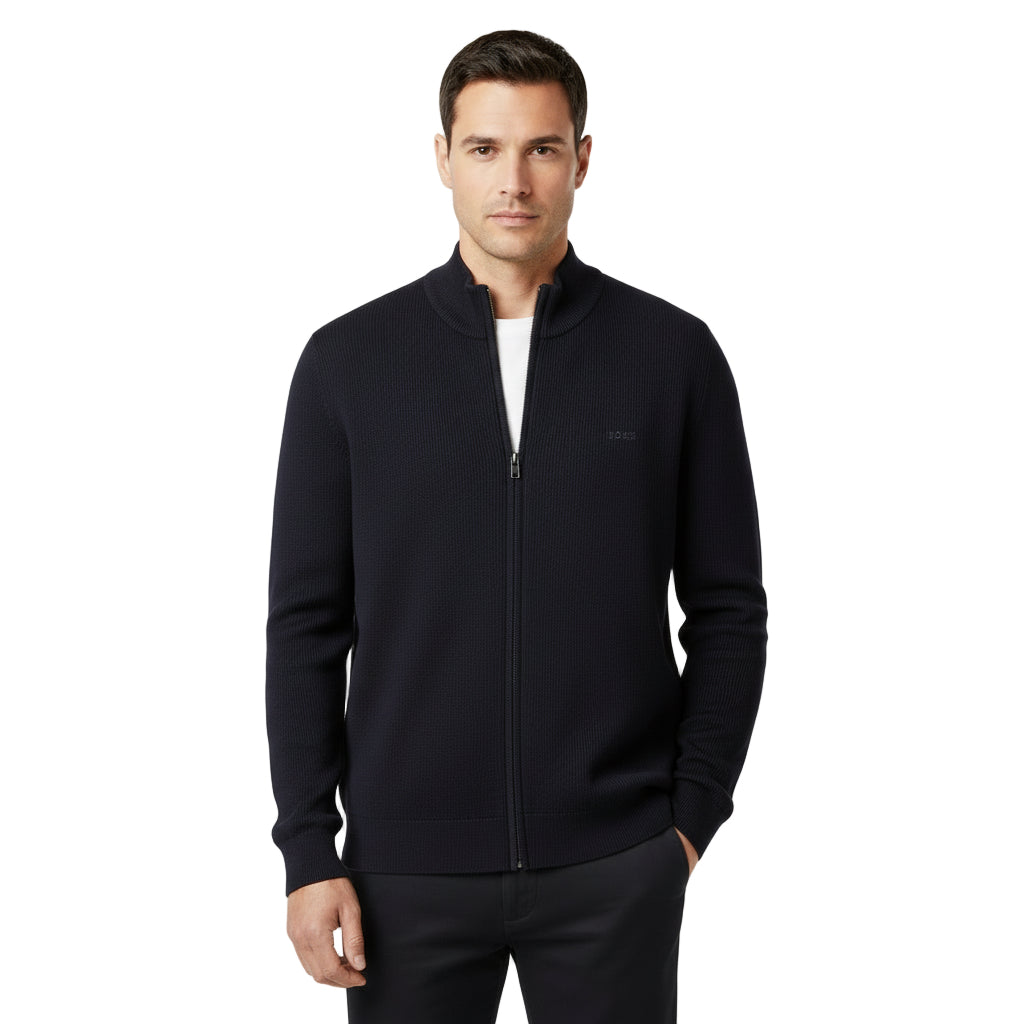 Boss Black Full Zip Knitted Sweatshirt