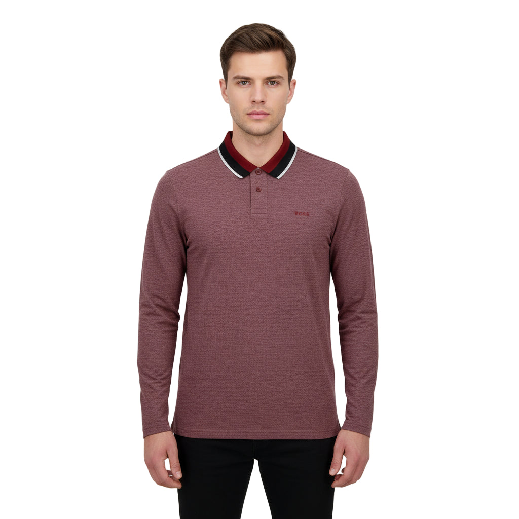 Boss Orange Regular Fit Long Sleeve Polo Shirt