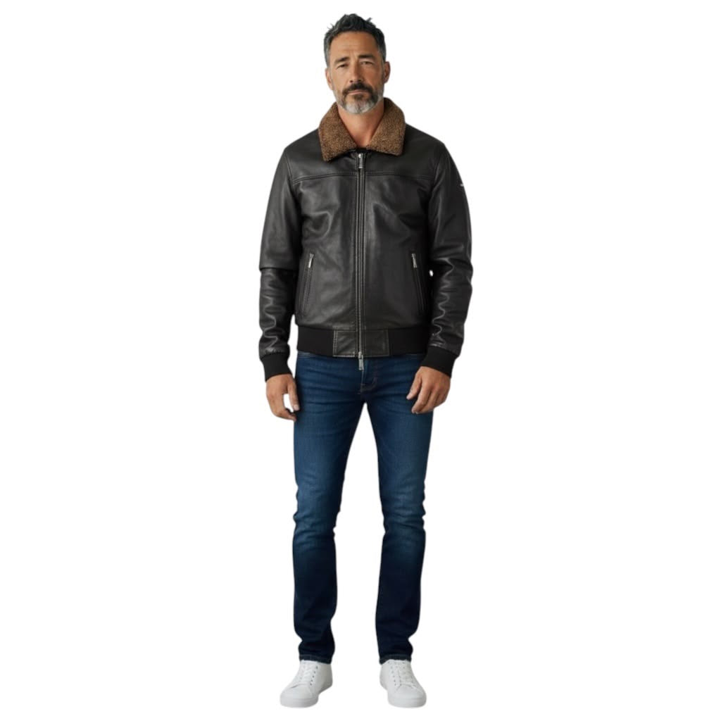 Bugatti Leather Bomber Jacket