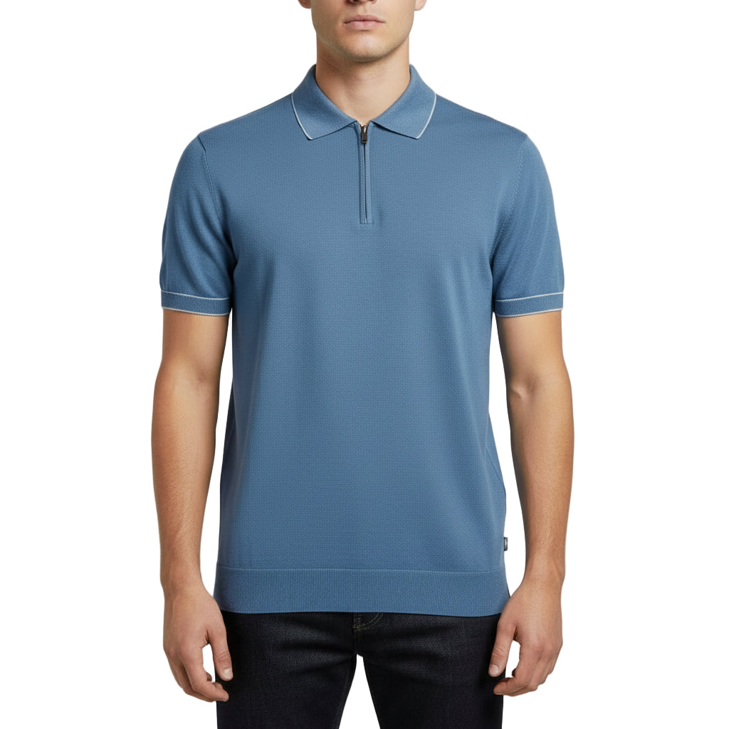 Boss Black 1/4 Zip Regular Fit Polo Shirt