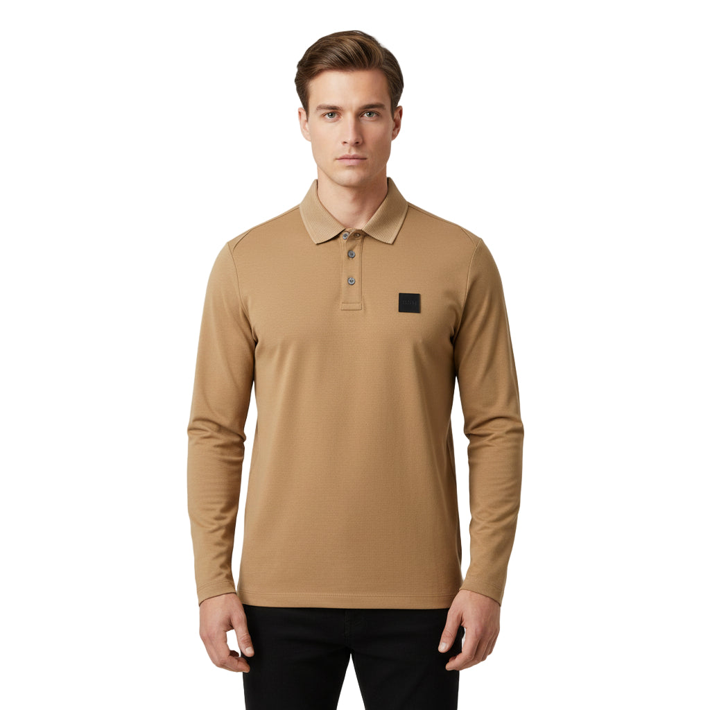 Boss Black Regular Fit Long Sleeve Polo Shirt