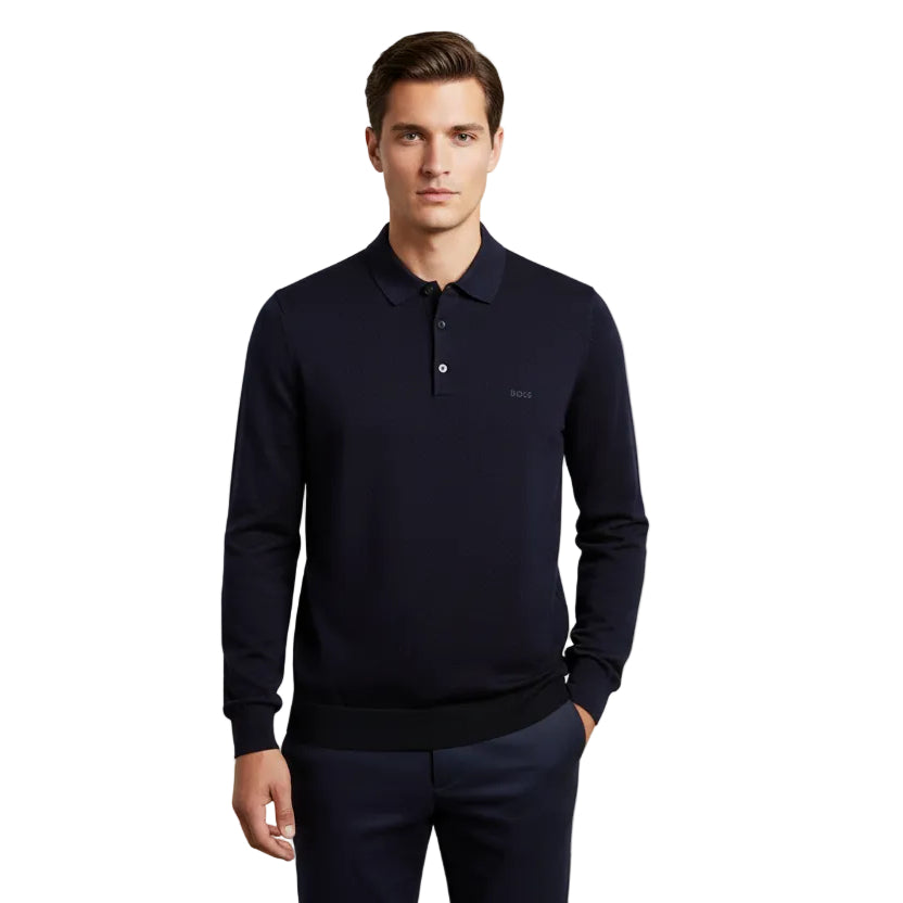 Boss Black 3 Button Knitted Sweatshirt