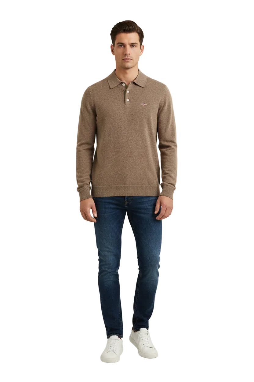 Gant Regular Fit Long Sleeve Polo Shirt