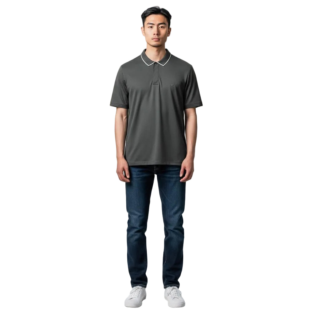 Emporio Armani Regular Fit 1/4 Zip Polo Shirt