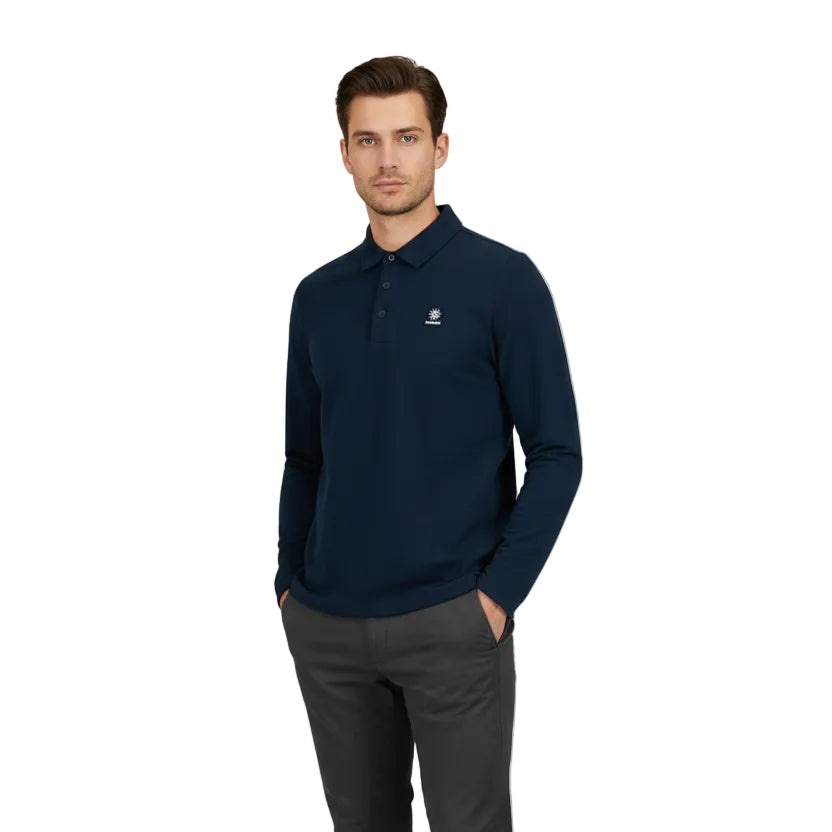 Sandbanks Slim Fit Long Sleeve Polo Shirt