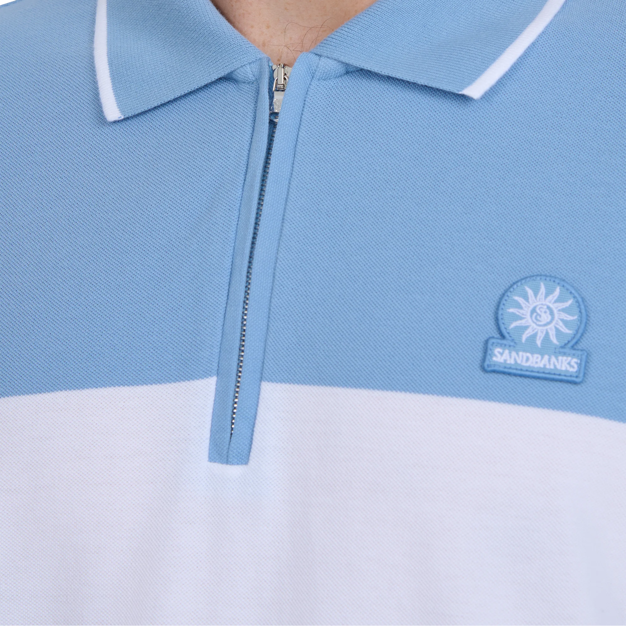 Sandbanks Regular Fit 1/4 Zip Polo Shirt