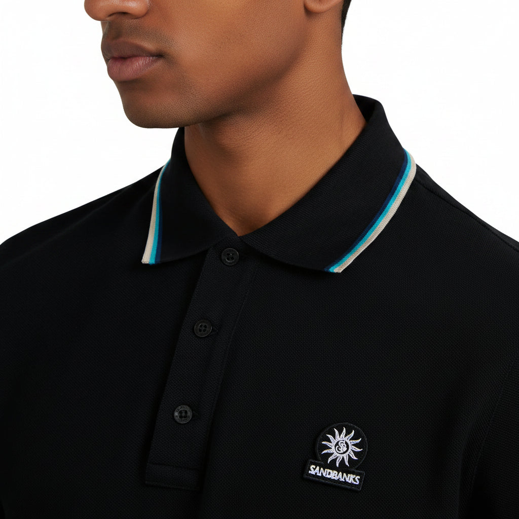 Sandbanks Regular Fit Long Sleeve Polo Shirt