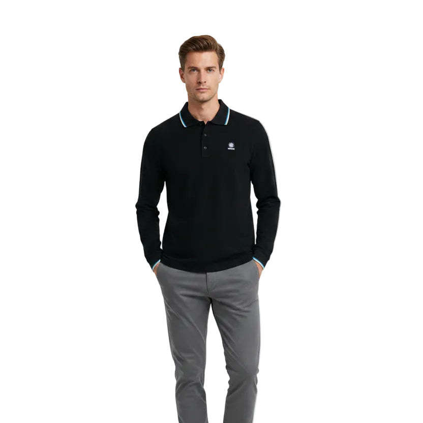 Sandbanks Regular Fit Long Sleeve Polo Shirt