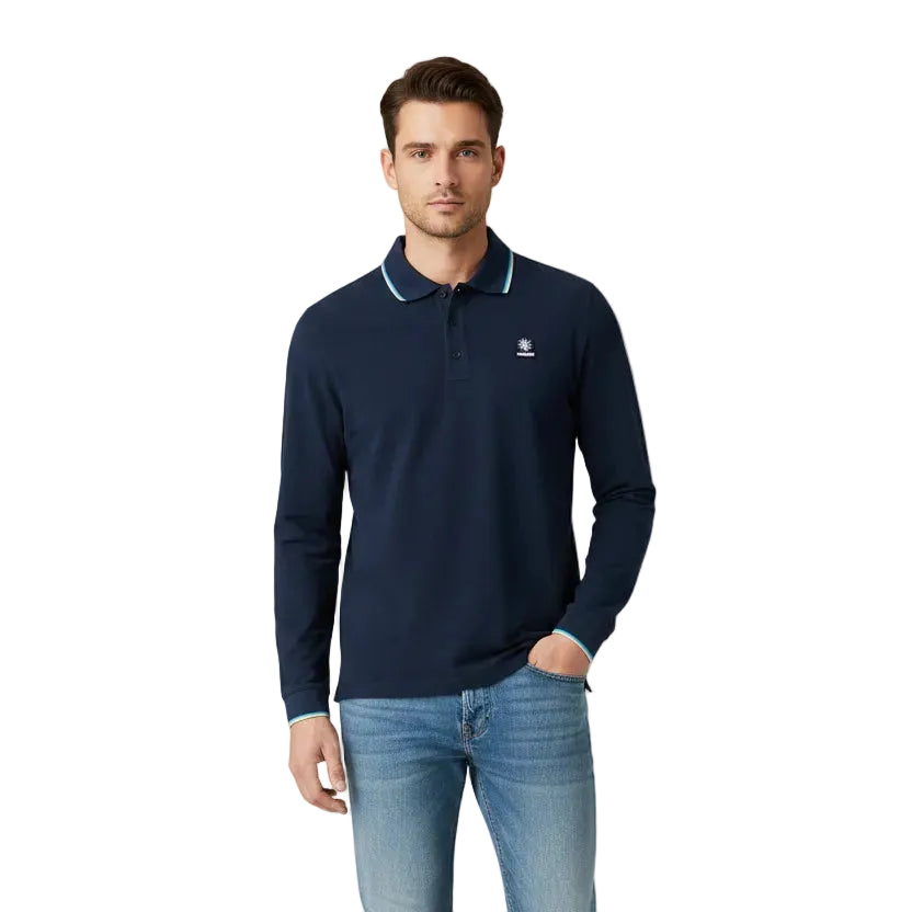 Sandbanks Regular Fit Long Sleeve Polo Shirt