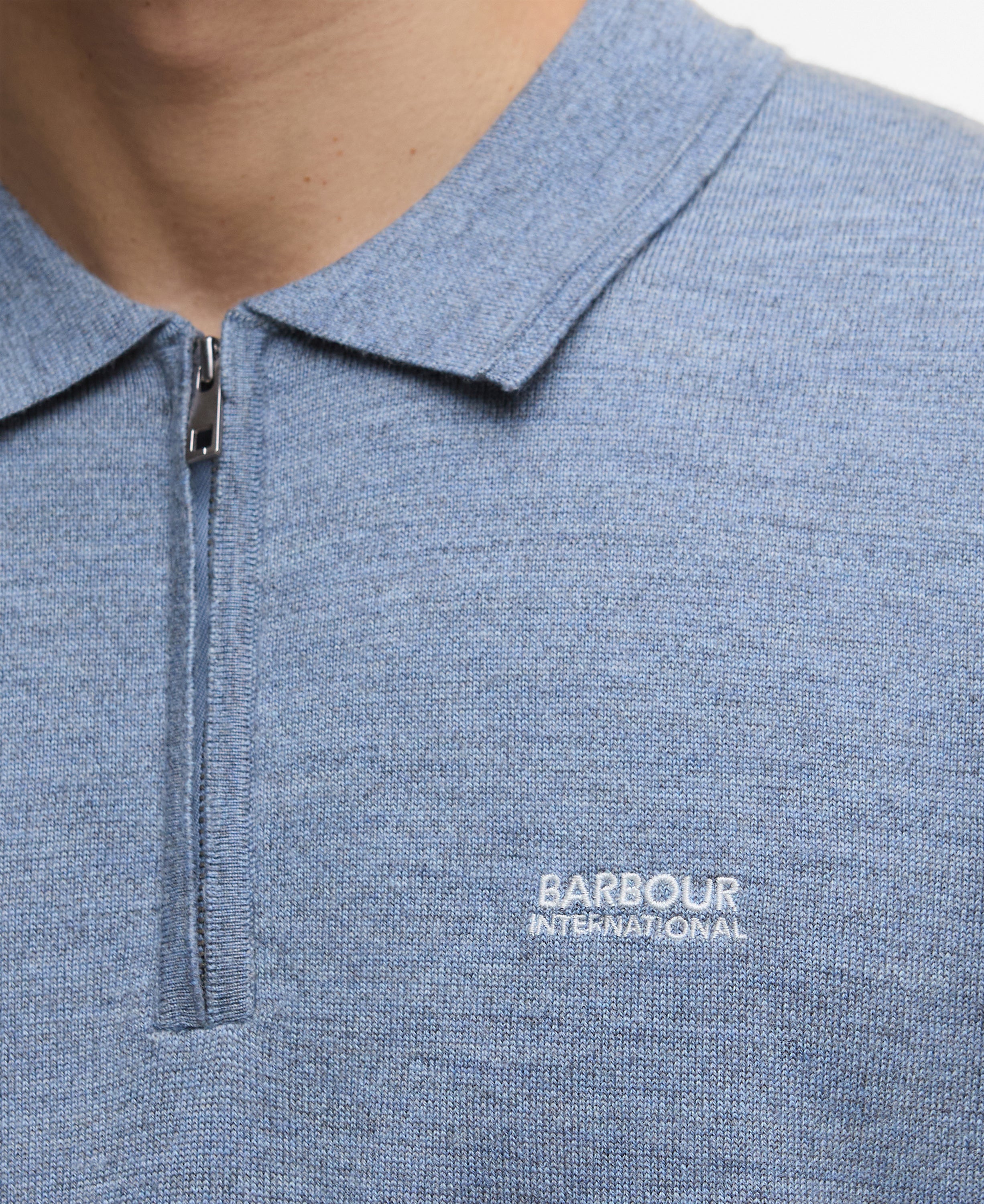 Barbour International 1/4 Zip Knitted Polo Shirt