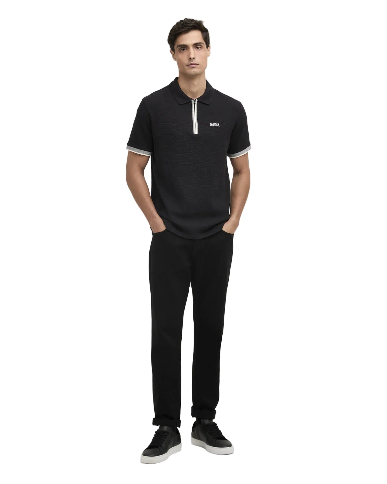 Barbour International Regular Fit 1/4 Zip Polo Shirt